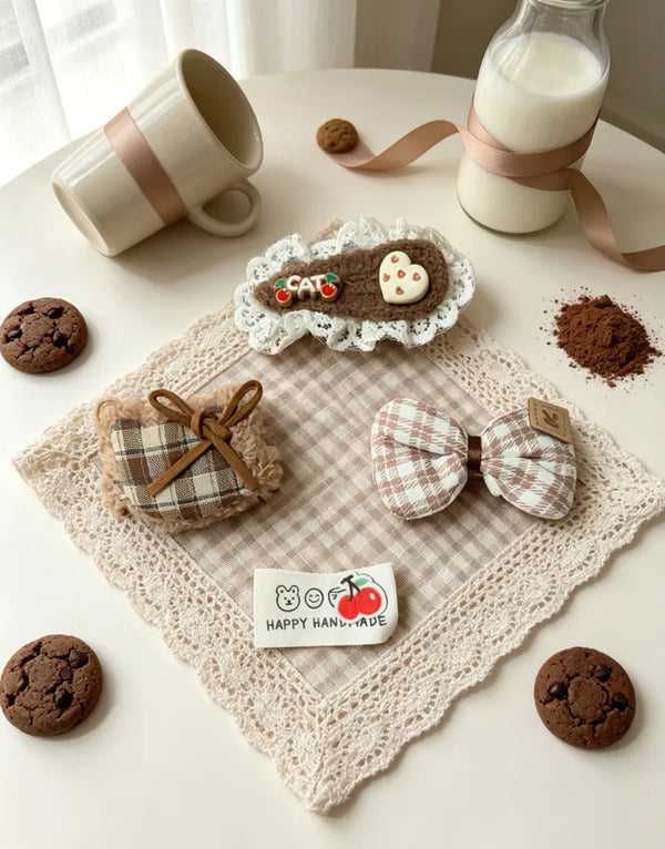 Chocolate Coffee Hair Clip Set