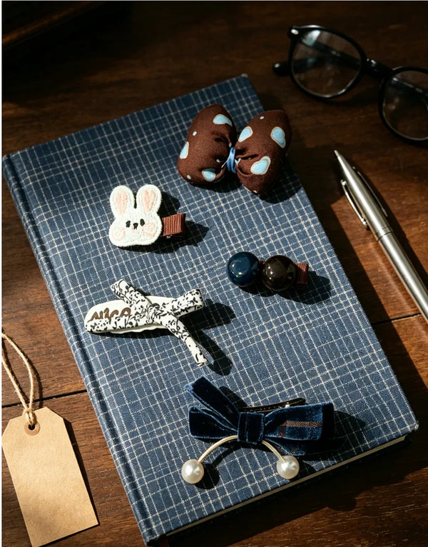 Navy Vintage Hair Accessory Set