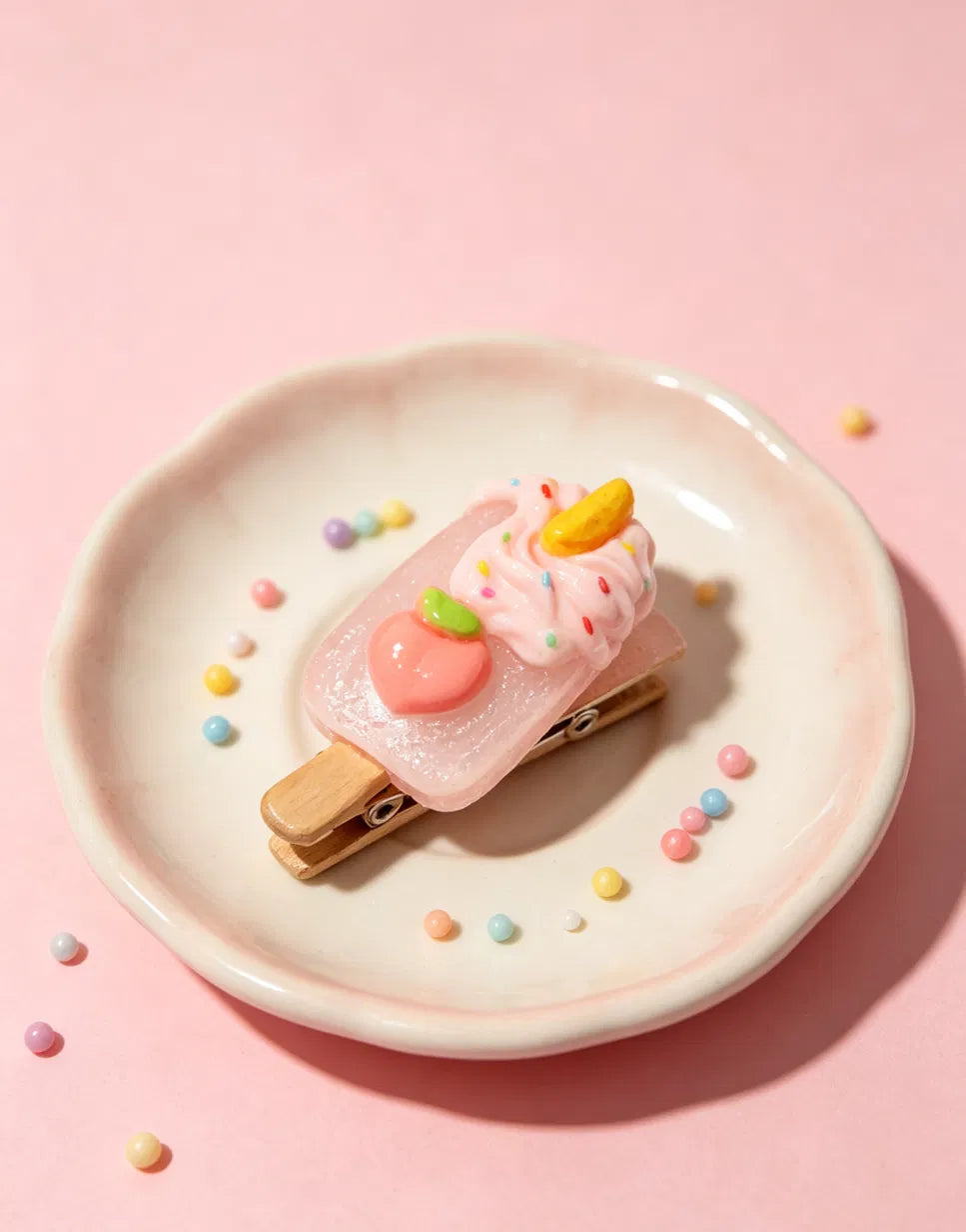 Pink Cream Popsicle Hair Clip