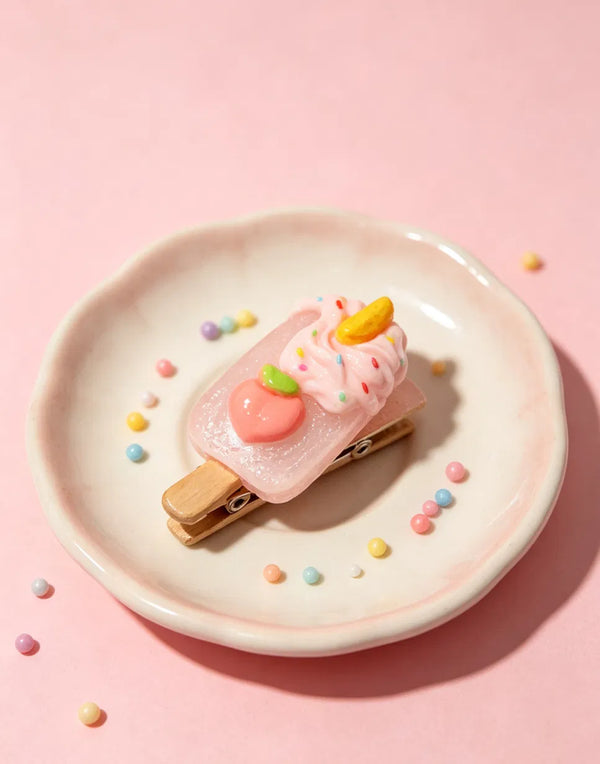 Pink Cream Popsicle Hair Clip